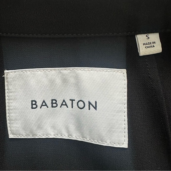 Aritzia Babaton Kano Cropped Trench Jacket Open Front Black Sz S - Picture 9 of 13